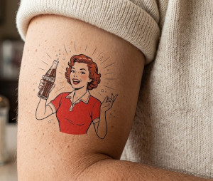 Tattoo événementiel personnalisé aux couleurs de Coca-Cola